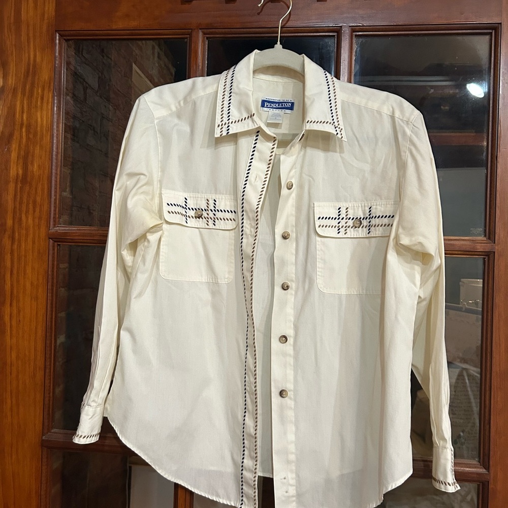 Pendleton Western Button Down - Cream - image 2